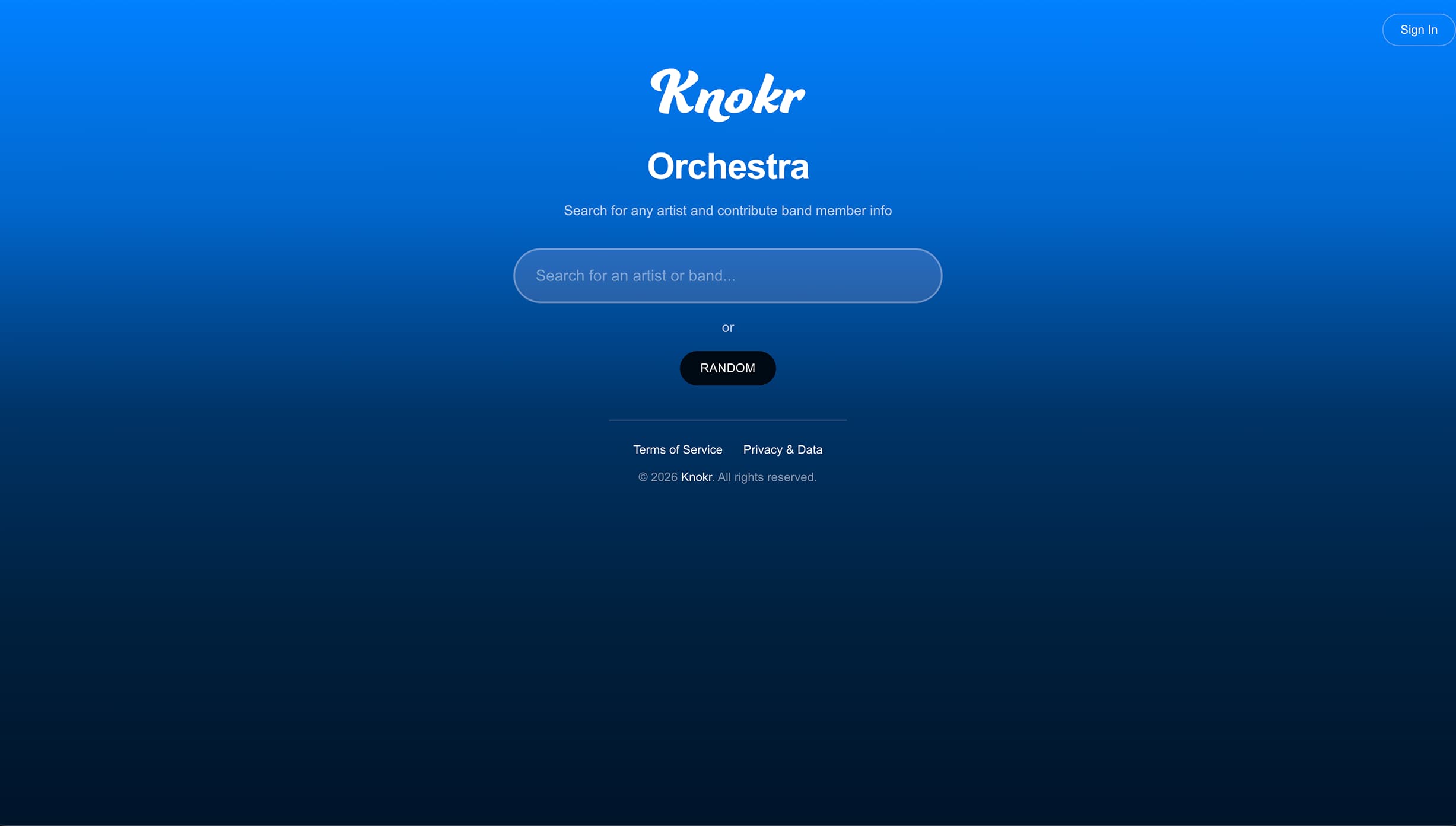 Orchestra platform screenshot