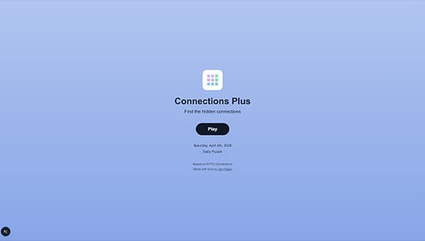 Connections Plus game interface preview